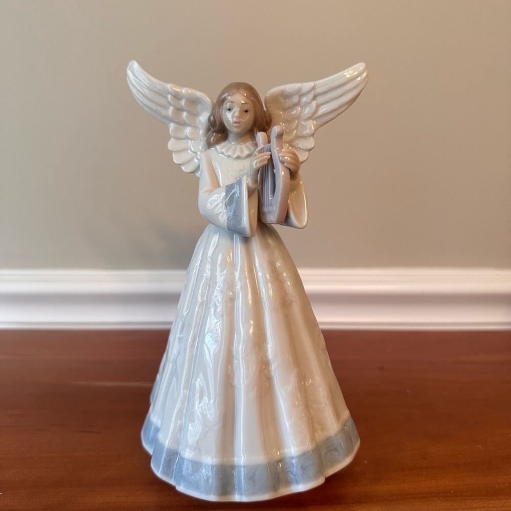 Vintage Lladro Heavenly Harpist Limited Edition Angel Porcelain Tree Topper